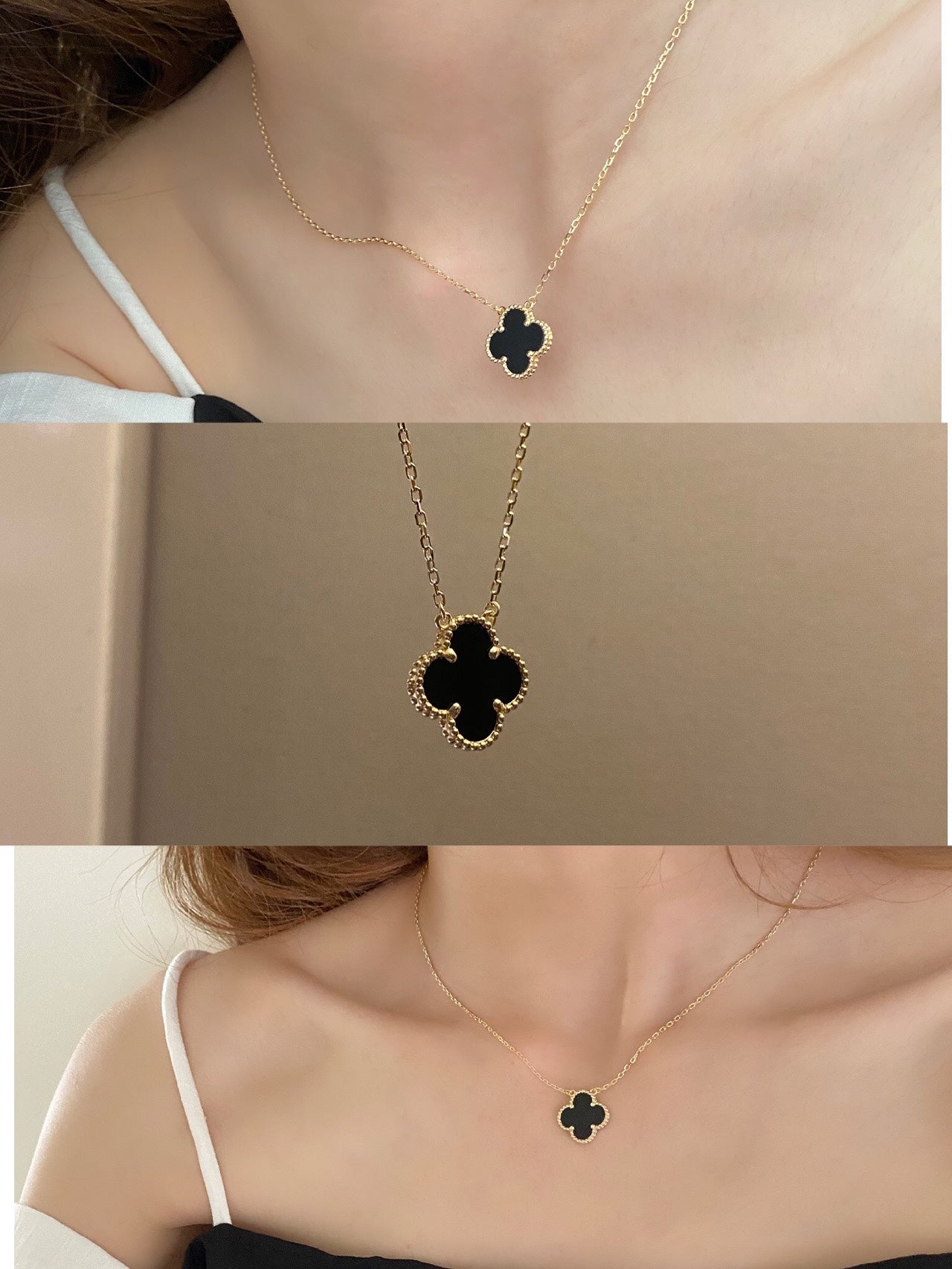 Golden Noir Bloom Necklace