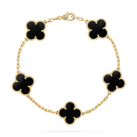 Gold Noir Bloom Bracelet